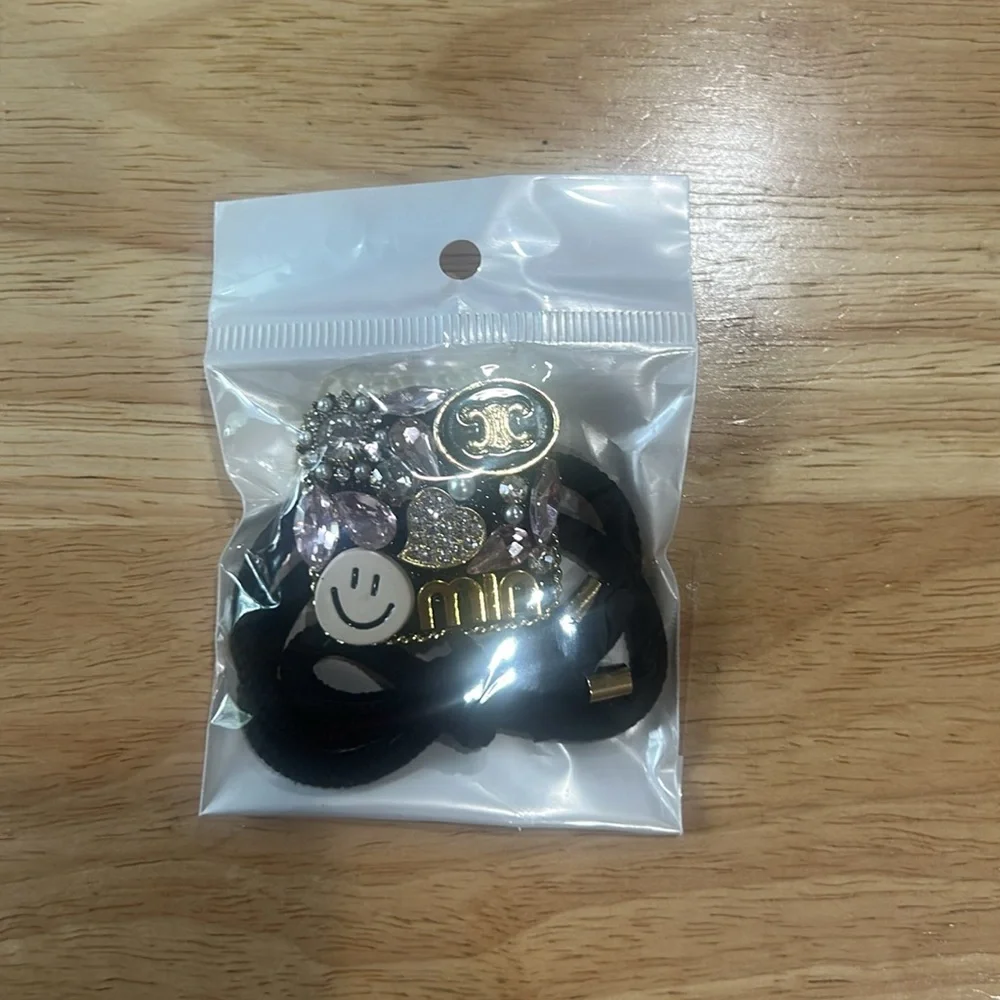 Assorted Hair Accessories with Gold and Green Accents